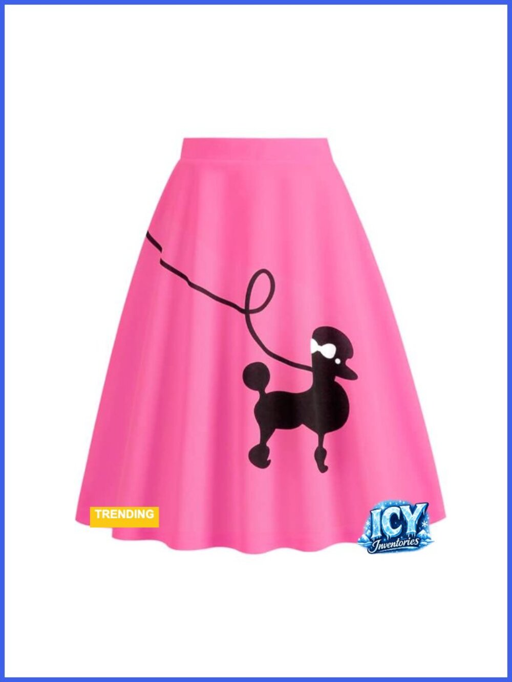 Women's Vintage High Waist Pleated Poodle Skirt 50s Halloween Costume